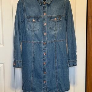 Frye Light Blue Denim Shirt with Contrast Stitching
